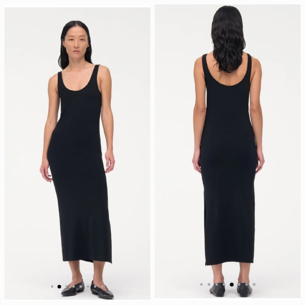 Another Tomorrow Tank Dress Black Large